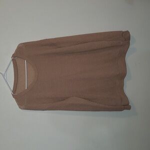 Minamalist Waffle Knit Women Long Sleeve Shirt Size Large